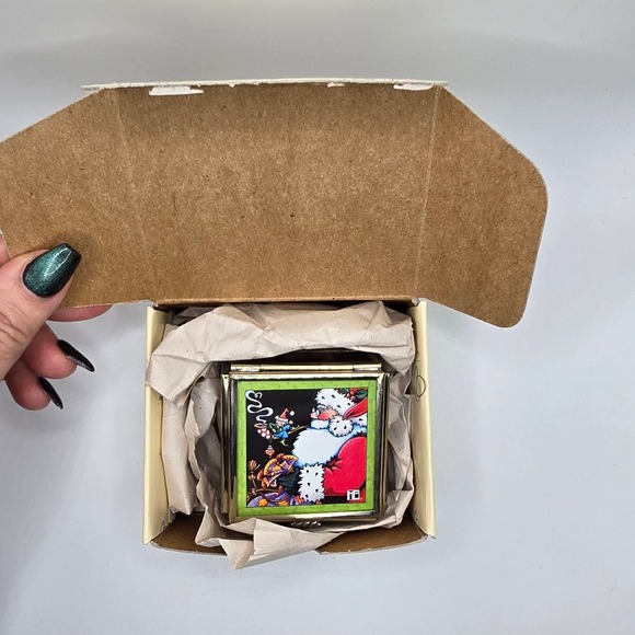Mary Engelbreit Santa With Pipe Trinket Box Figurine Christmas Collectible#172 - Picture 4 of 6